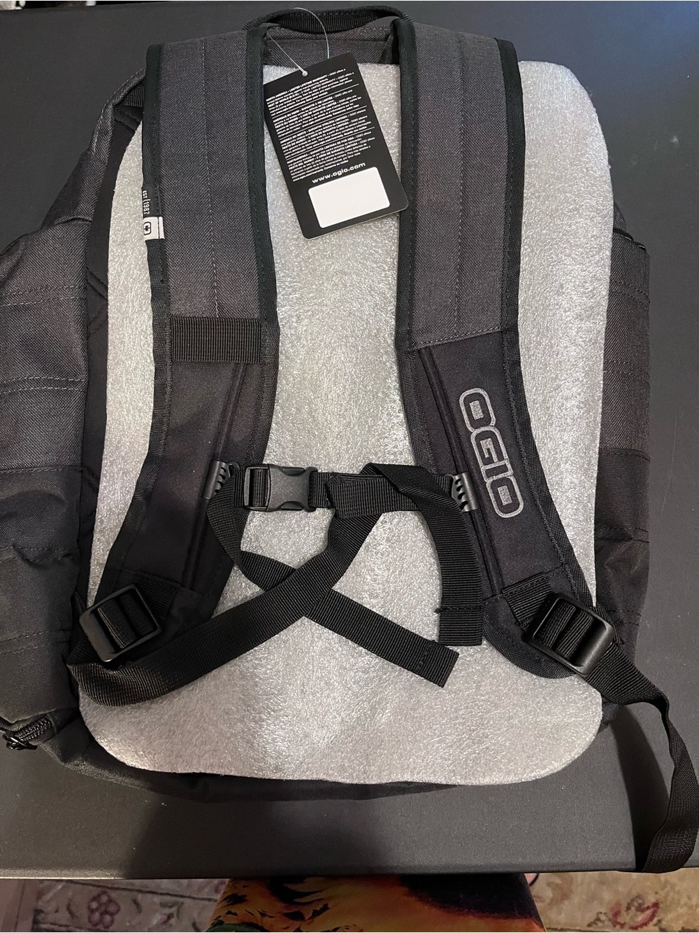 OGIO  Gray & Black Backpack with Blue Trim and Multiple Pockets - Picture 3 of 7